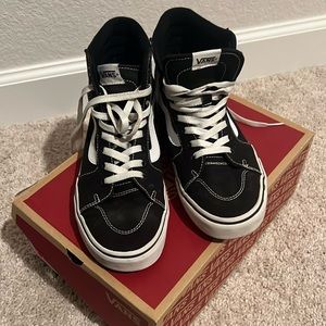 Vans Black and White High-Top Sneakers